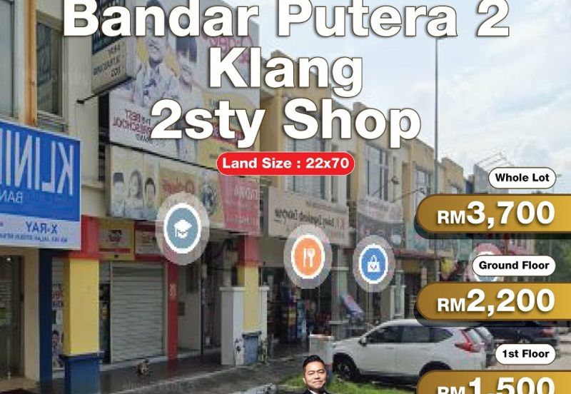 Bandar Putera 2, Klang 2sty Shop for Rent