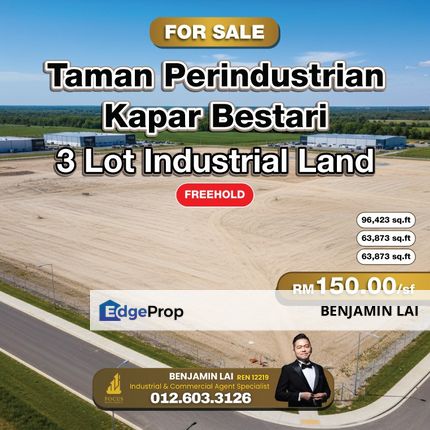 Taman Perindustrian Kapar Bestari 3 Lot Industrial Land For Sale, Selangor, Kapar 