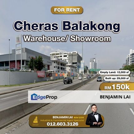 Cheras Balakong Warehouse/ Showroom For Rent, Selangor, Balakong