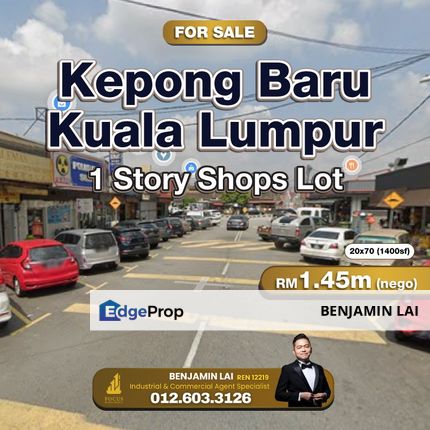 Kepong Baru Kuala Lumpur 1 sty Shop Lot for Sale, Kuala Lumpur, Kepong