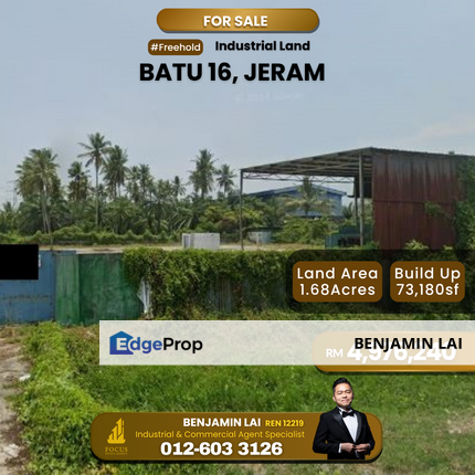 Jalan Keretapi Lama @ Batu 16, Jeram Industrial Land for Sale , Selangor, Kuala Selangor