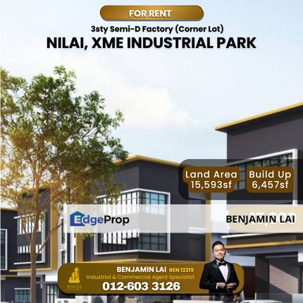 XME Industrial Park, Nilai 3sty Semi-D Factory For Rent , Negeri Sembilan, Nilai