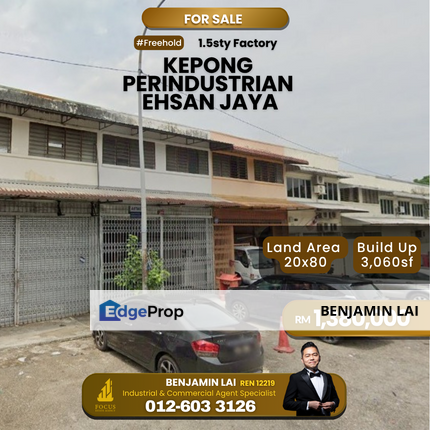 Kepong, Taman Perindustrian Ehsan Jaya 1.5sty Factory for Sale, Kuala Lumpur, Kepong