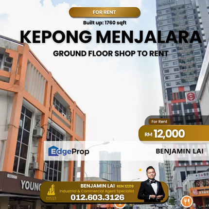 Kepong Menjalara Ground Floor Shop To Rent, Kuala Lumpur, Kepong