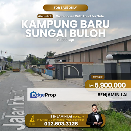 Kampung Baru Sungai Buloh Warehouse With Land For Sale, Selangor, Sungai Buloh