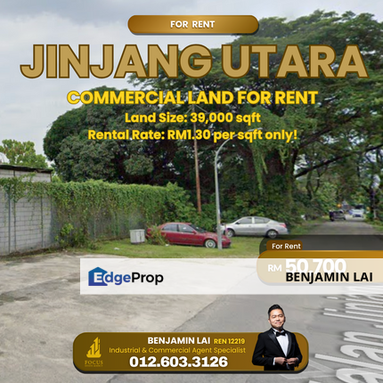 JINJANG UTARA COMMERCIAL LAND FOR RENT , Kuala Lumpur, Jinjang