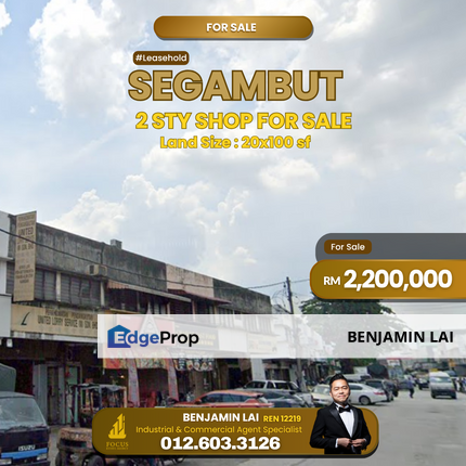 Segambut 2 sty Shop For Sale, Kuala Lumpur, Kepong