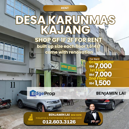 Desa Karunmas Kajang Shop GF 1F 2F For Rent , Selangor, Balakong