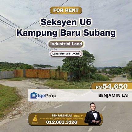 Seksyen U6, Kampung Baru Subang Industrial Land For Rent, Selangor, Shah Alam