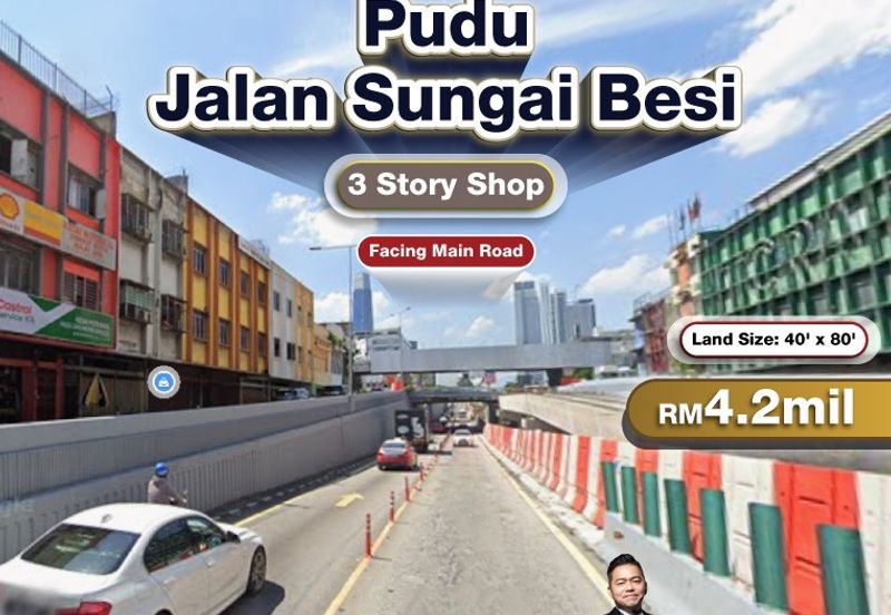 Pudu, Jalan Sungai Besi 3 Story Shop For Sale