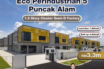 Eco Perindustrian 5, Puncak Alam 1.5 Story Cluster Semi-D Factory For Sale