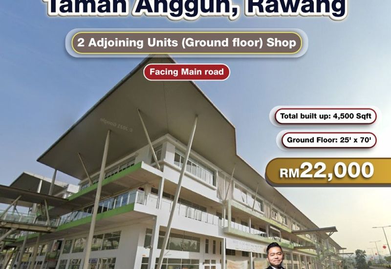 Taman Anggun, Rawang 2 Adjoining Units (Ground floor) Shop For Rent