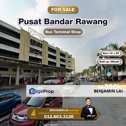 Pusat Bandar Rawang (Bus Terminal) Shop For Sale, Selangor, Rawang