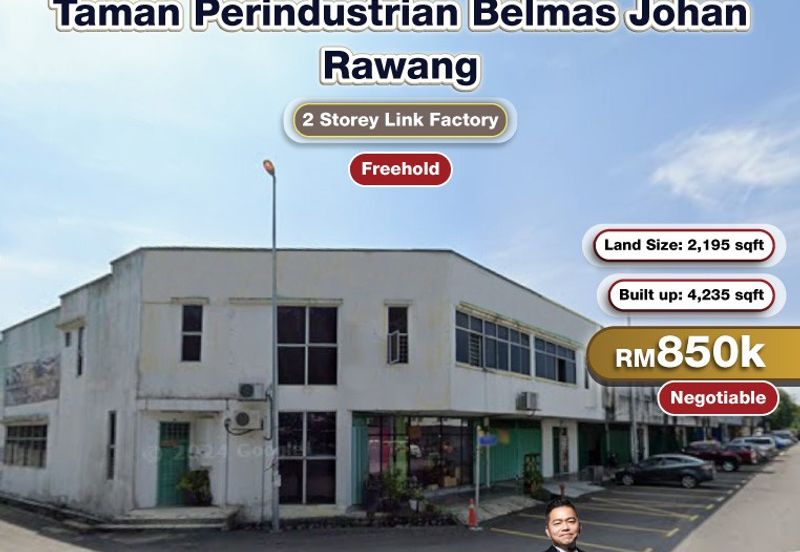 Taman Perindustrian Belmas Johan, Rawang 2 Storey Link Factory For Sale