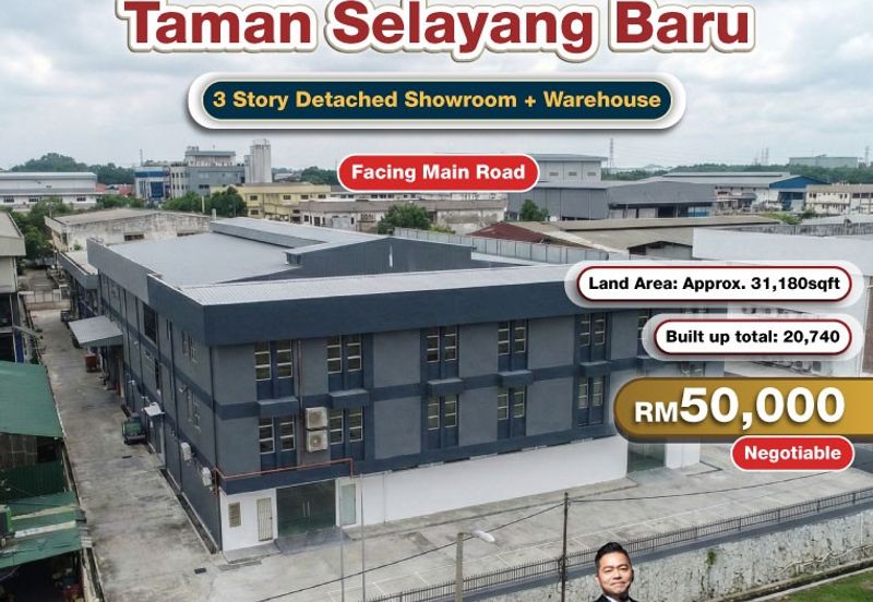 Taman Selayang Baru 3 Story Detached Showroom + Warehouse For Rent