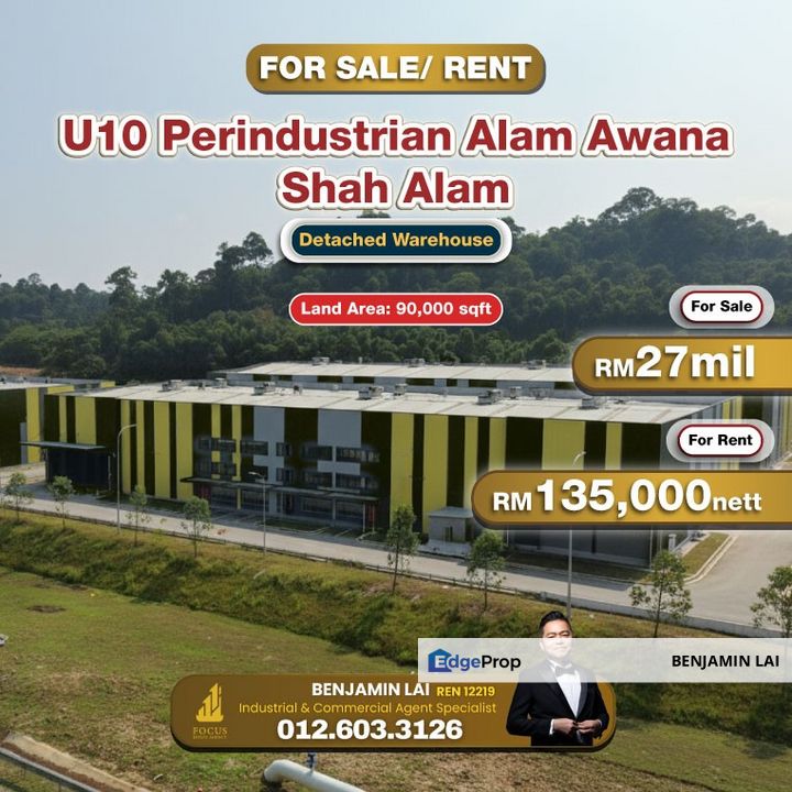 U10 Perindustrian Alam Awana, Shah Alam Detached Warehouse For Sale/ Rent, Selangor, Shah Alam