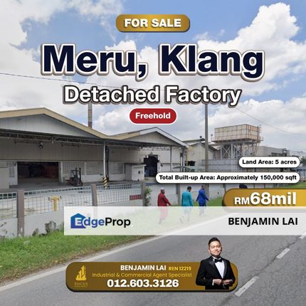 Meru, Klang Detached Factory for Sale, Selangor, Klang