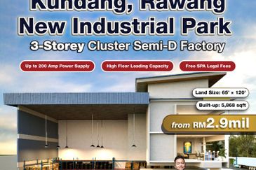 Bandar Baru Kundang, Rawang 3-Storey Cluster Semi-D Factory for Sale