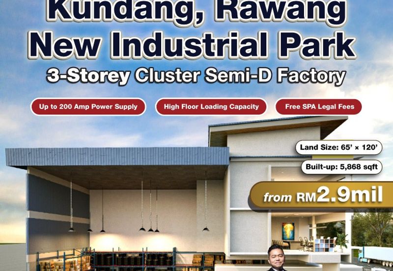 Bandar Baru Kundang, Rawang 3-Storey Cluster Semi-D Factory for Sale