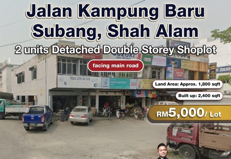 Jalan Kampung Baru Subang, Shah Alam 2 units Detached Double Storey Shoplot for Rent