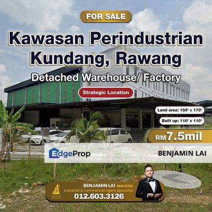 Kawasan Perindustrian Kundang, Rawang Detached Warehouse/ Factory for Sale, Selangor, Rawang