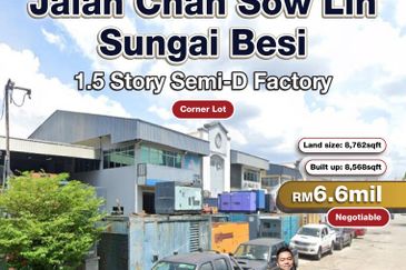 Jalan Chan Sow Lin, Sungai Besi 1.5 Story Semi-D Factory For Sale