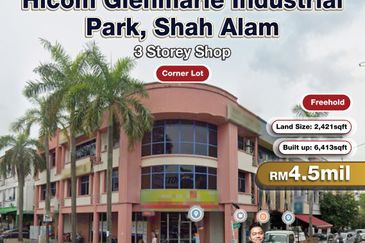 Hicom Glenmarie Industrial Park, Shah Alam 3 Storey Shop For Sale