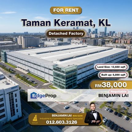 Taman Keramat, KL Detached Factory For Rent, Kuala Lumpur, Keramat