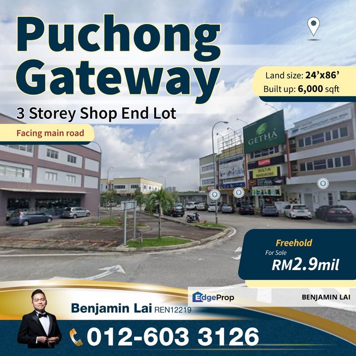 Puchong Gateway 3 Storey Shop End Lot For Sale, Selangor, Puchong