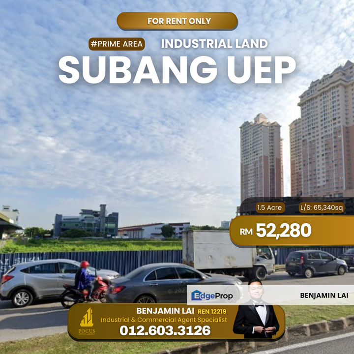 1.5 Acre Industrila Land for Rent, Subang Light Industrial Park Taman Indah Subang Uep, Selangor, Subang Jaya