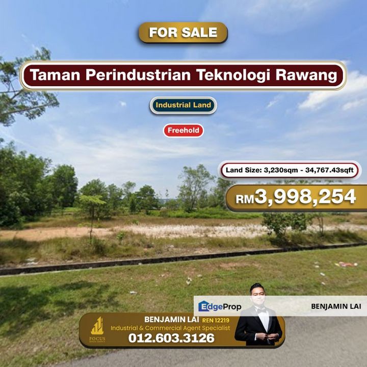 Taman Perindustrian Teknologi Rawang Industrial Land For Sale, Selangor, Rawang