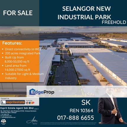 New Warehouse/Factory in Selangor New Industrial Park, , Selangor, Banting