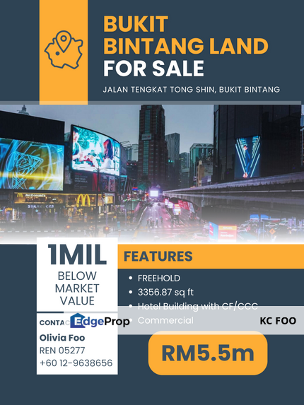 Bukit Bintang Freehold Commercial Land For Sale, Kuala Lumpur, Bukit Bintang