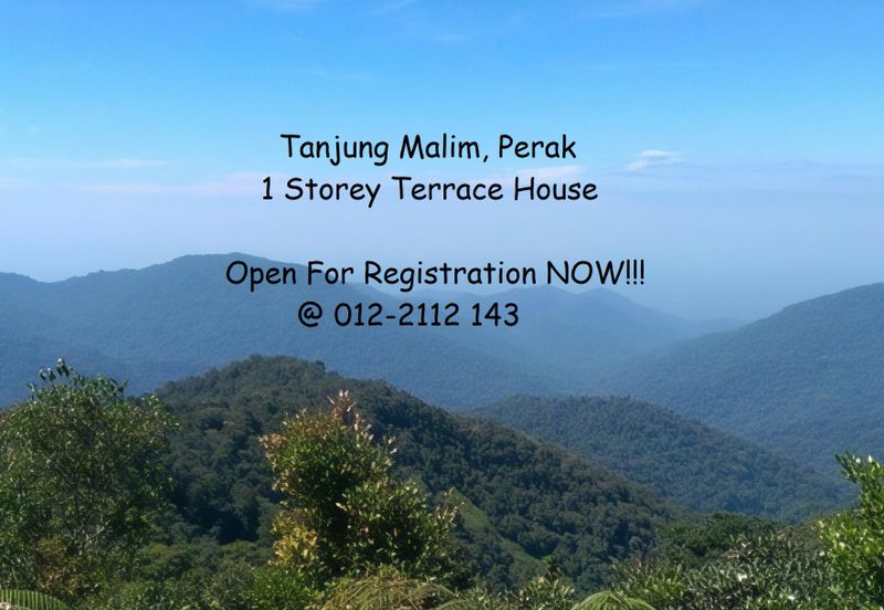 Tanjung Malim New Single Storey Terrace House Open For Registration!!!