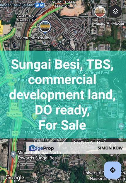 Taman Sungai Besi, Bandar Tasik Selatan, TBS, Commercial Land For sale. DO ready, Kuala Lumpur, Sungai Besi