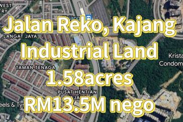 Jalan Reko, Kajang, Selangor. Industrial Land Main Road Frontage