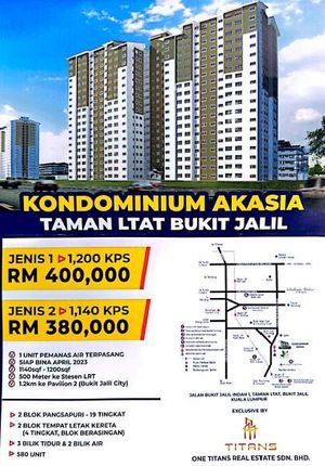 Akasia Condominium Bukit Jalil (RM361k) for Sale @RM361,000 By IVAN ...