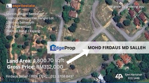 Bayu Lakehomes Residential Land for SALE, Negeri Sembilan, Mantin