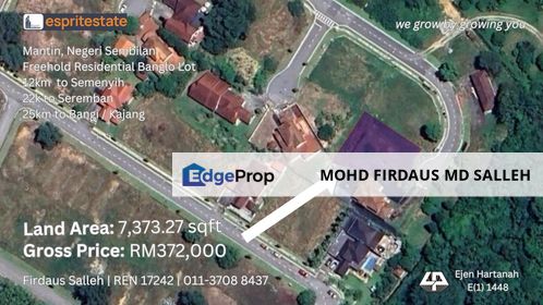 Bayu Lakehomes Residential Land for SALE , Negeri Sembilan, Mantin