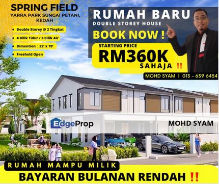 [ RUMAH BARU ] - 2 TINGKAT FREEHOLD ( 22’ x 70’ ) Sungai Petani KEDAH 2023, Kedah, Kuala Muda