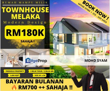 [ MAMPU MILIK ! ] - RUMAH BARU ( CORNER ) + ( ADA TANAH ) Melaka 2023, Melaka, Alor Gajah
