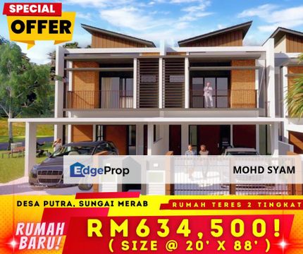 RUMAH BARU ! - TERES 2 TINGKAT ( 20' X 88' ft ) SUNGAI MERAB 2023, Selangor, Kajang