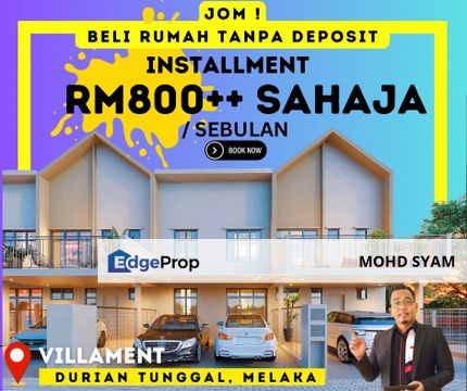 PROJEK BARU - RUMAH ( MAMPU MILIK ) DURIAN TUNGGAL MELAKA 2023, Melaka, Durian Tunggal