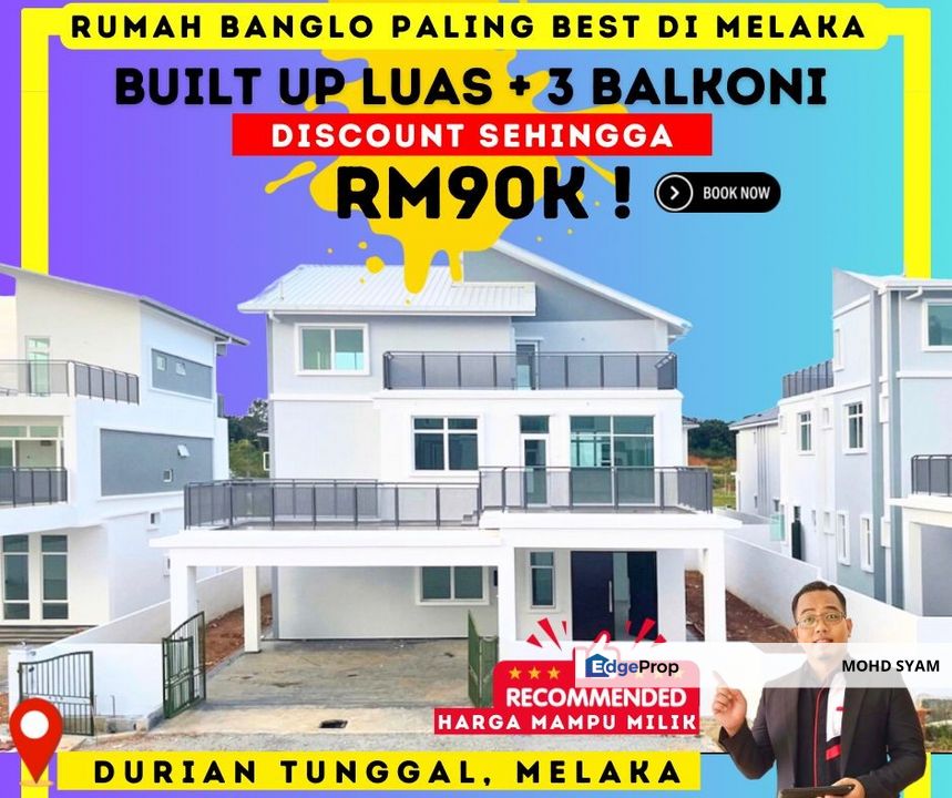 RUMAH BANGLO ! - 2.5Sty BUNGALOW HOUSE + ( FREEHOLD ) MELAKA 2023, Melaka, Durian Tunggal