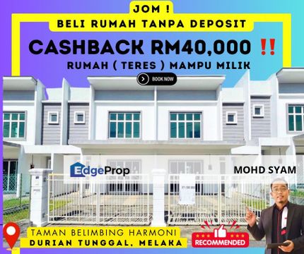 [ RUMAH BARU ] - 2 Storey HOUSE ( 22' x 70' ft ) Durian Tunggal MELAKA 2023, Melaka, Durian Tunggal