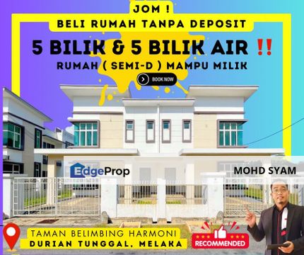 [ RUMAH BARU ] - 2Sty SEMI-D HOUSE ( 36'x70' ft ) Durian Tunggal MELAKA , Melaka, Durian Tunggal