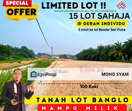 TANAH LOT BANGLO ( Geran Individu ) + ( 5,000 Sft ) Desa Mahkota BANGI, Selangor, Kajang