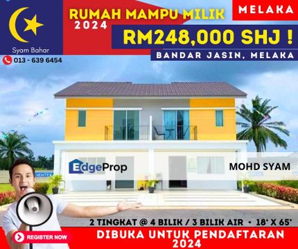 MAMPU MILIK ! - RUMAH BARU ( 2 Tingkat ) FREEHOLD Bandar Jasin, Melaka, Melaka, Jasin