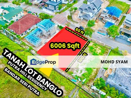 TANAH LOT BANGLO ( FREEHOLD) + ( 6,000 Sqft ) Bandar Seri Putra BANGI, Selangor, Bangi