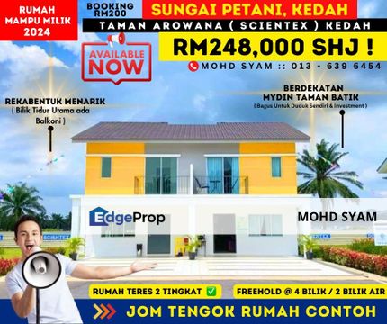 MAMPU MILIK ! - RUMAH BARU ( 2 TINGKAT ) FREEHOLD Sungai Petani, KEDAH, Kedah, Sungai Petani